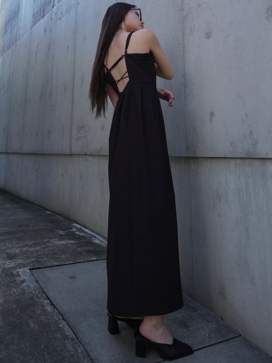 レイヤーライク フロント Zip ワンピース