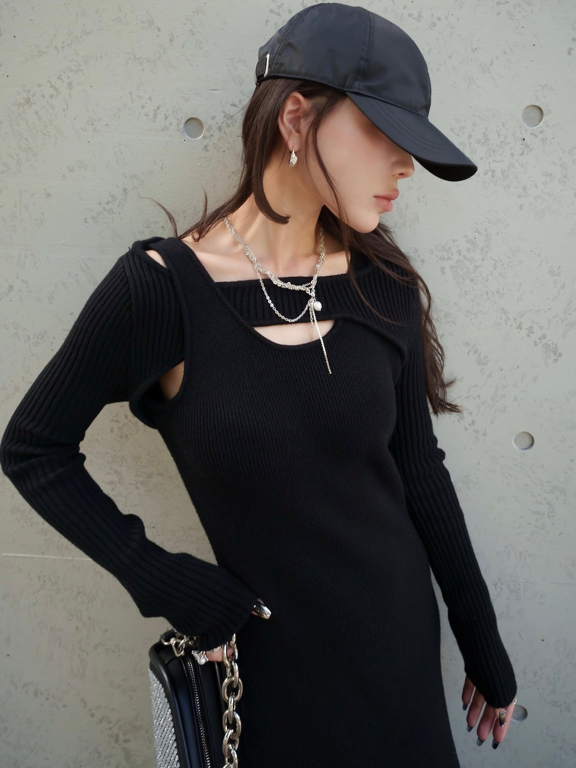 レイヤーライク Rib KNIT ワンピース