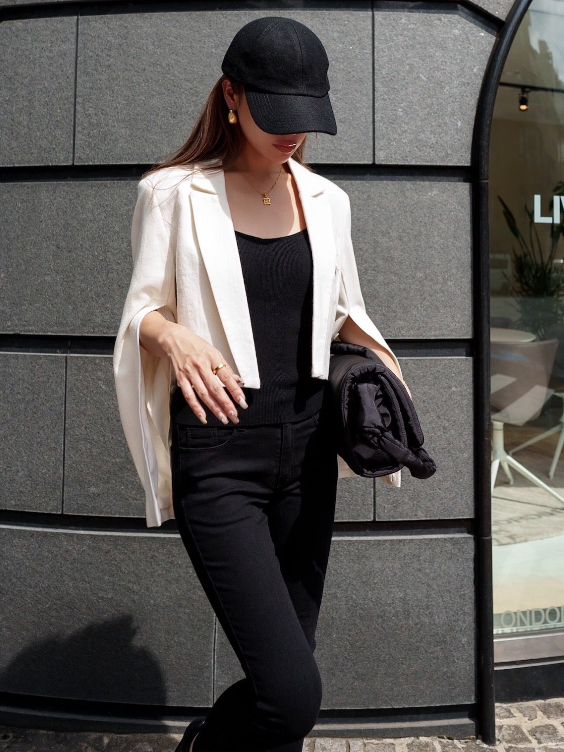 Wool twill short jacket