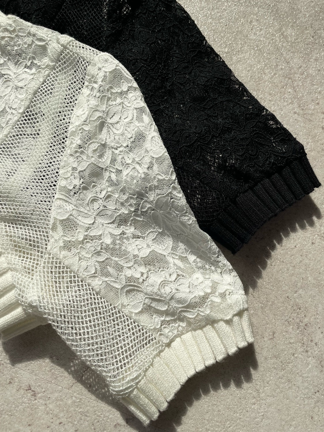 Switch lace and mesh short top