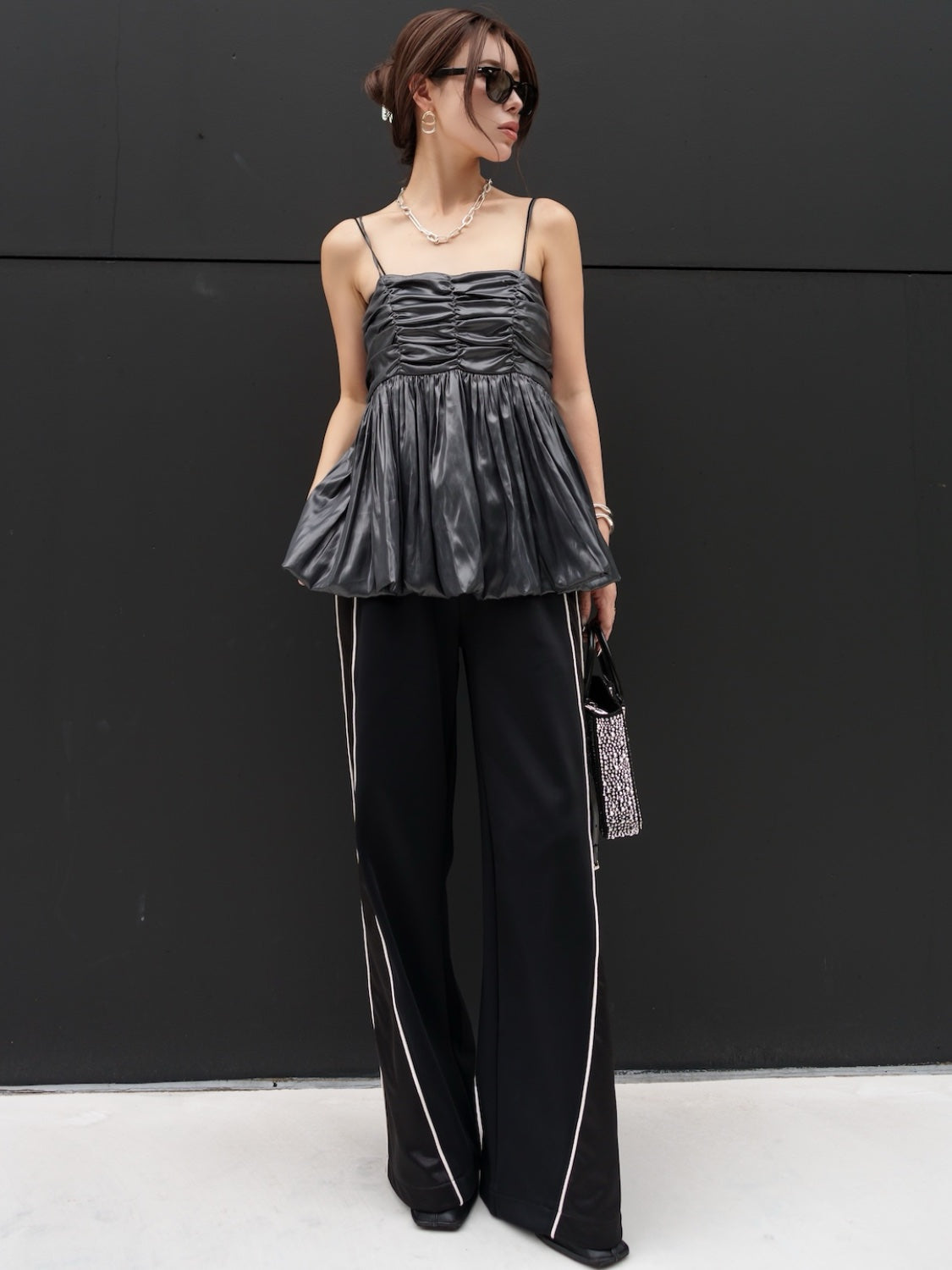 レザーライク ぺプラム Camisole