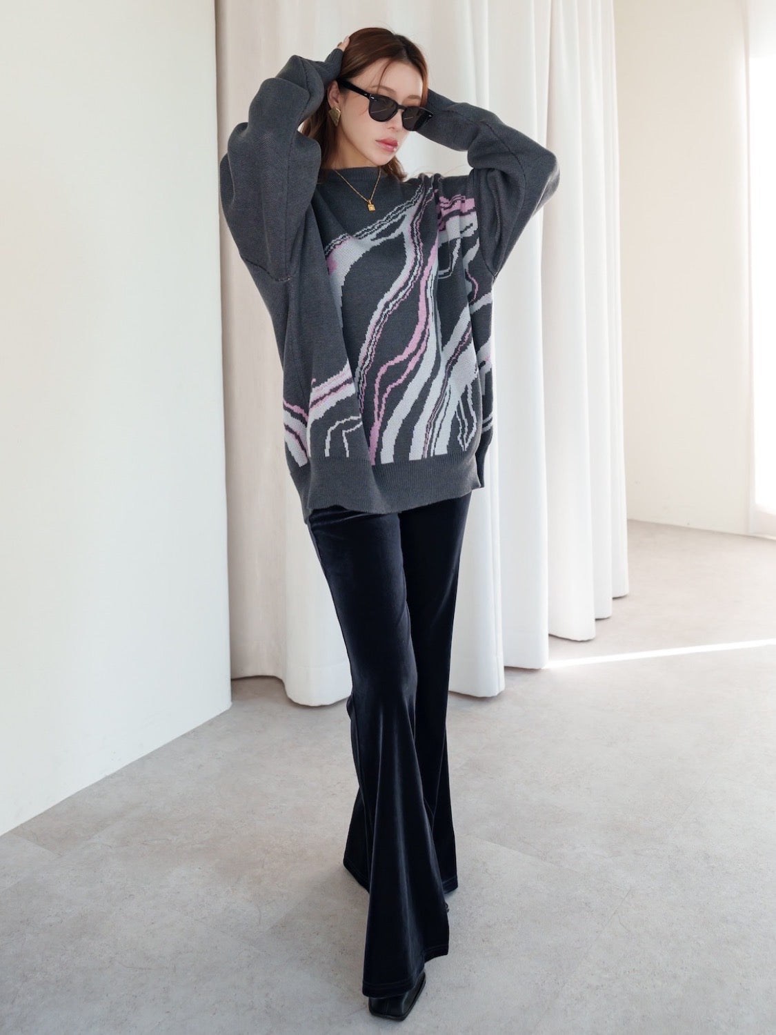 MODEL:159cm<br>着用サイズ:0<br>COLOR:チャコール