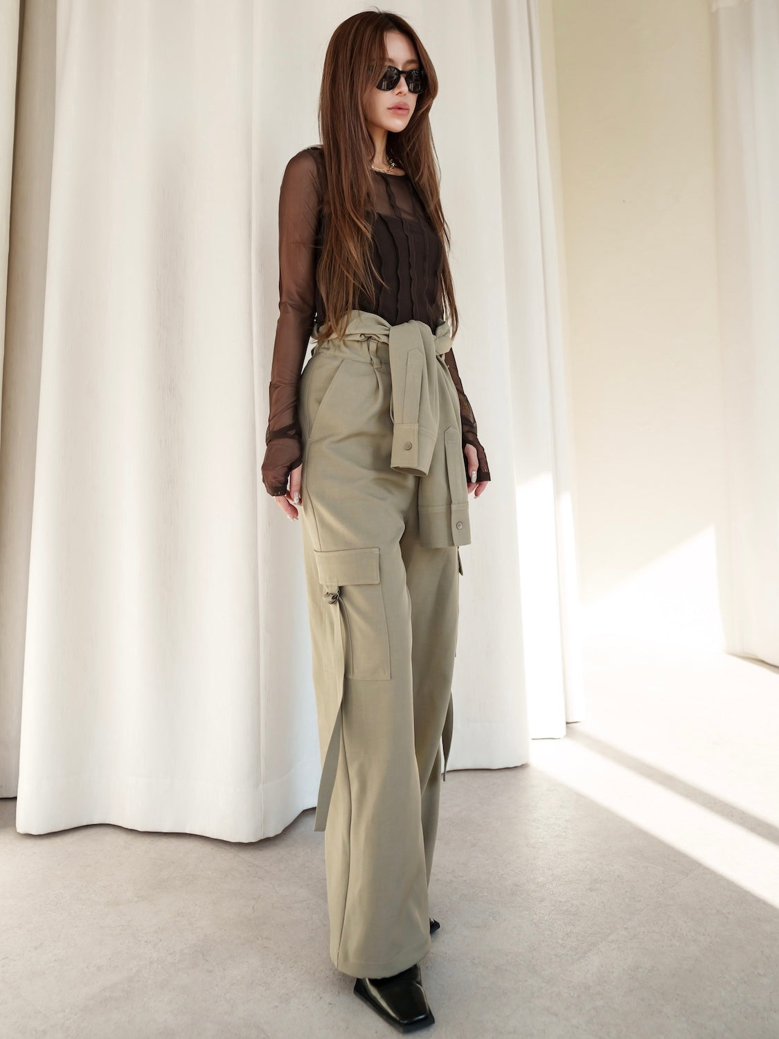 MODEL:159cm<br>COLOR:サンドベージュ