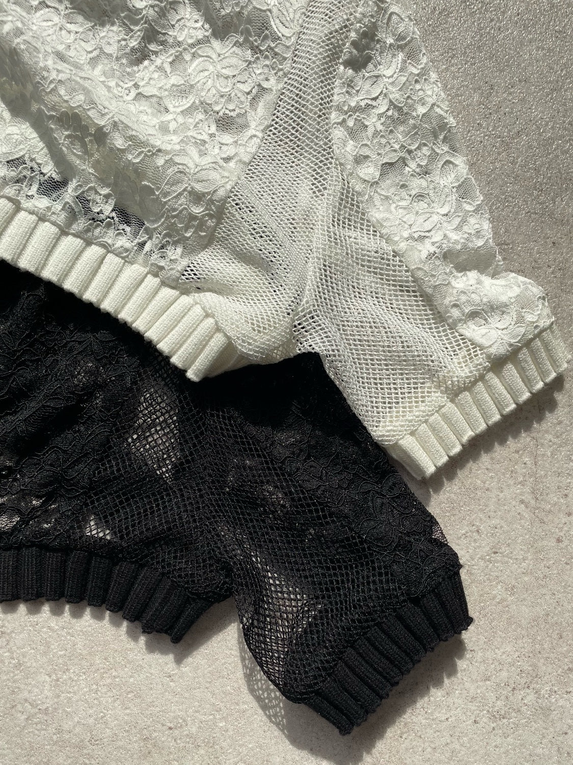 Switch lace and mesh short top