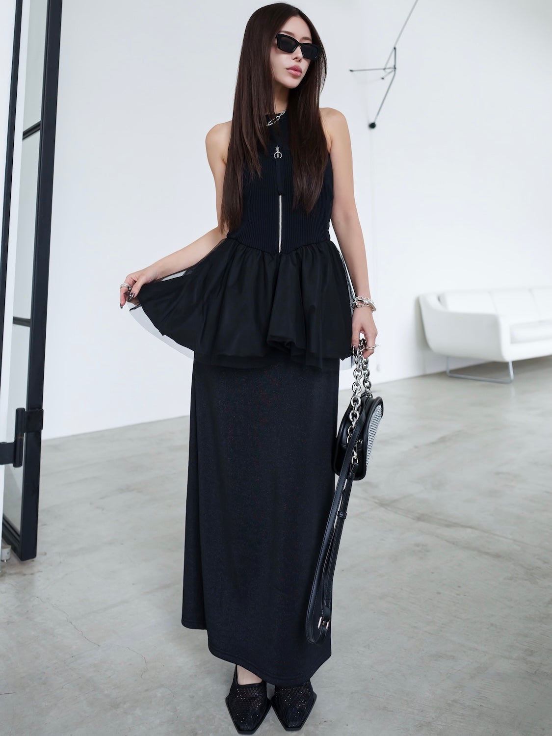 ニット ドッキング バルーンペプラム