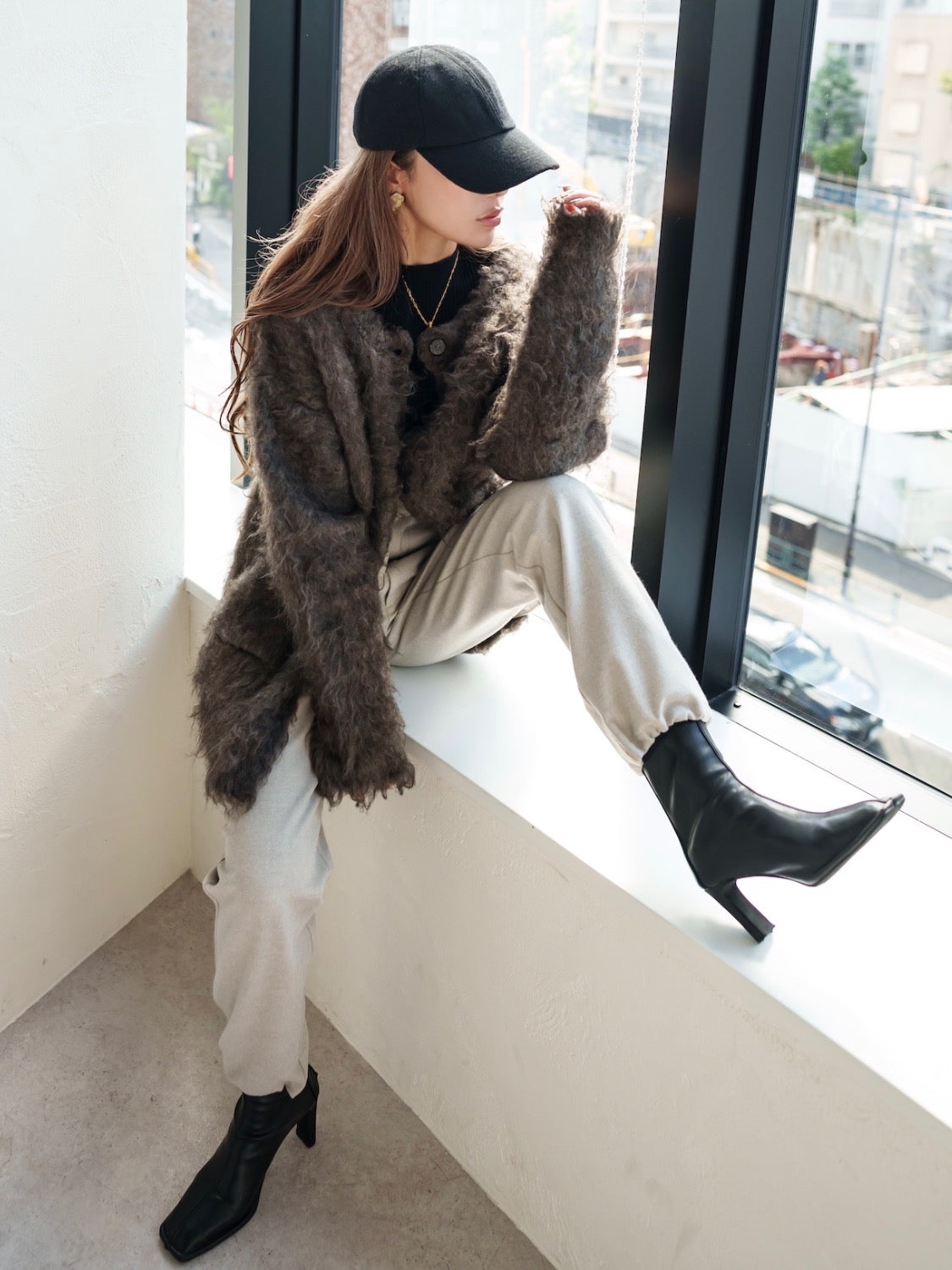Wool Fur Cardigan
