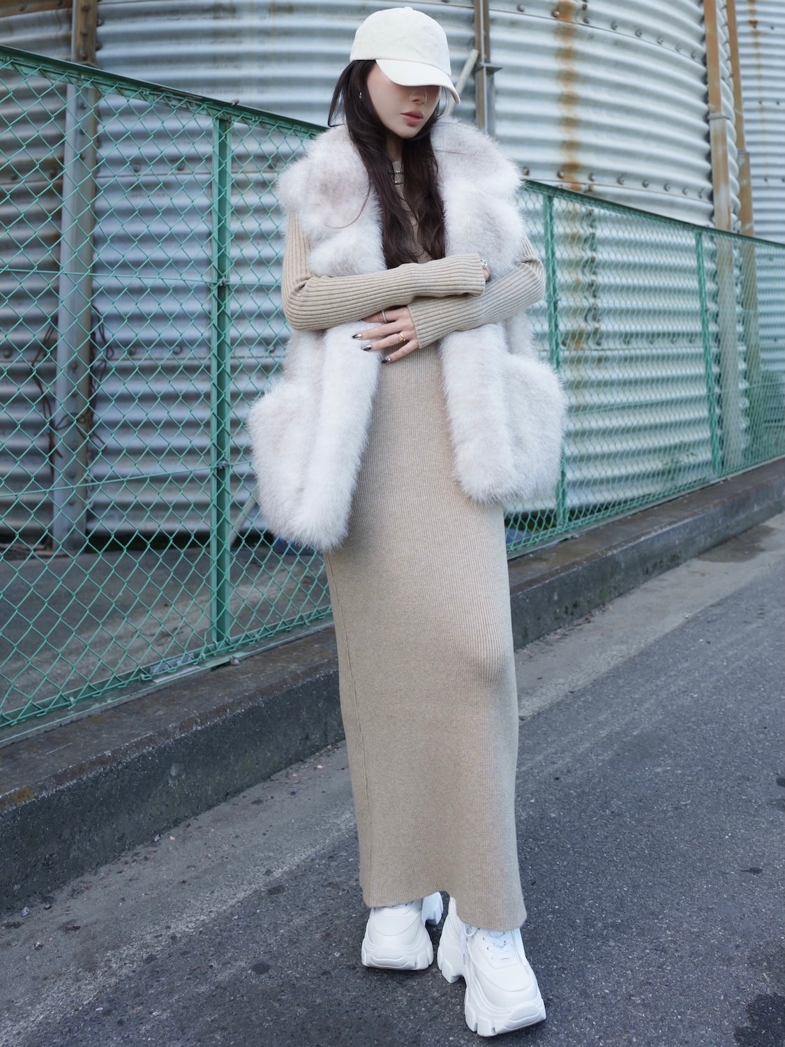 レイヤーライク Rib KNIT ワンピース