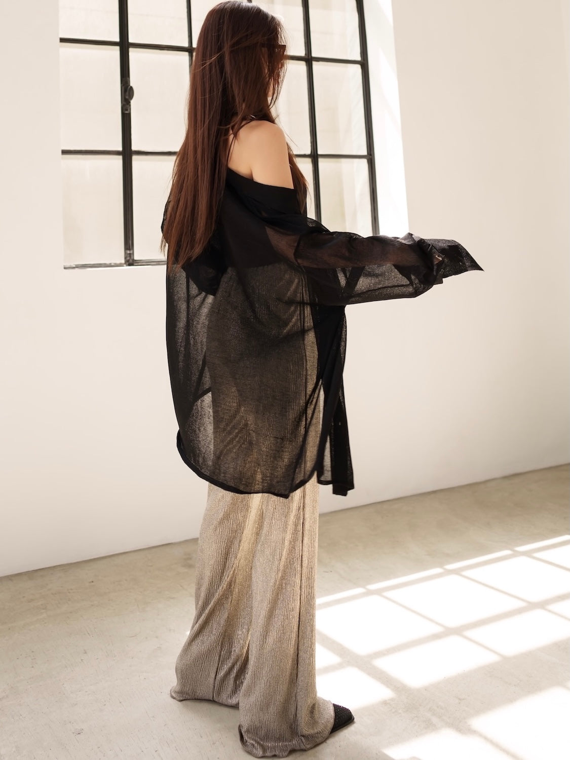 Summer KNIT sheer blouse