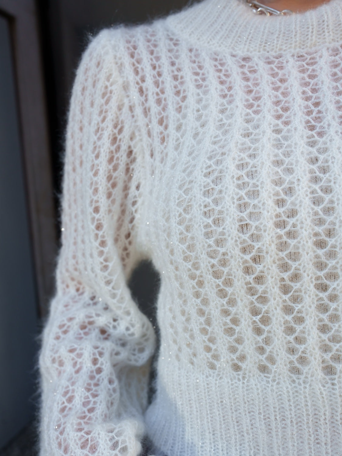 Cropped ラメ KNIT トップス