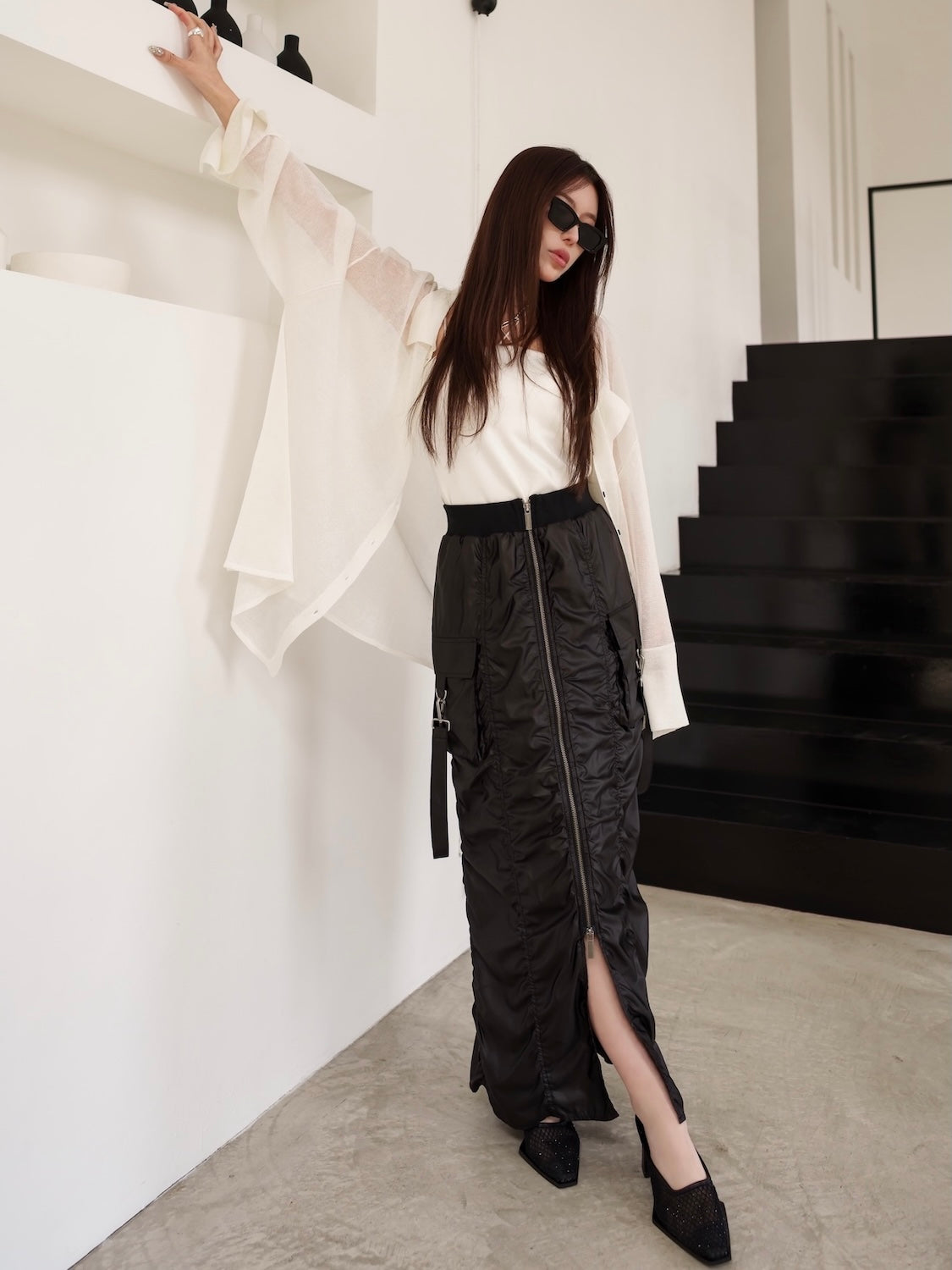 MODEL:159cm<br>COLOR:ホワイト