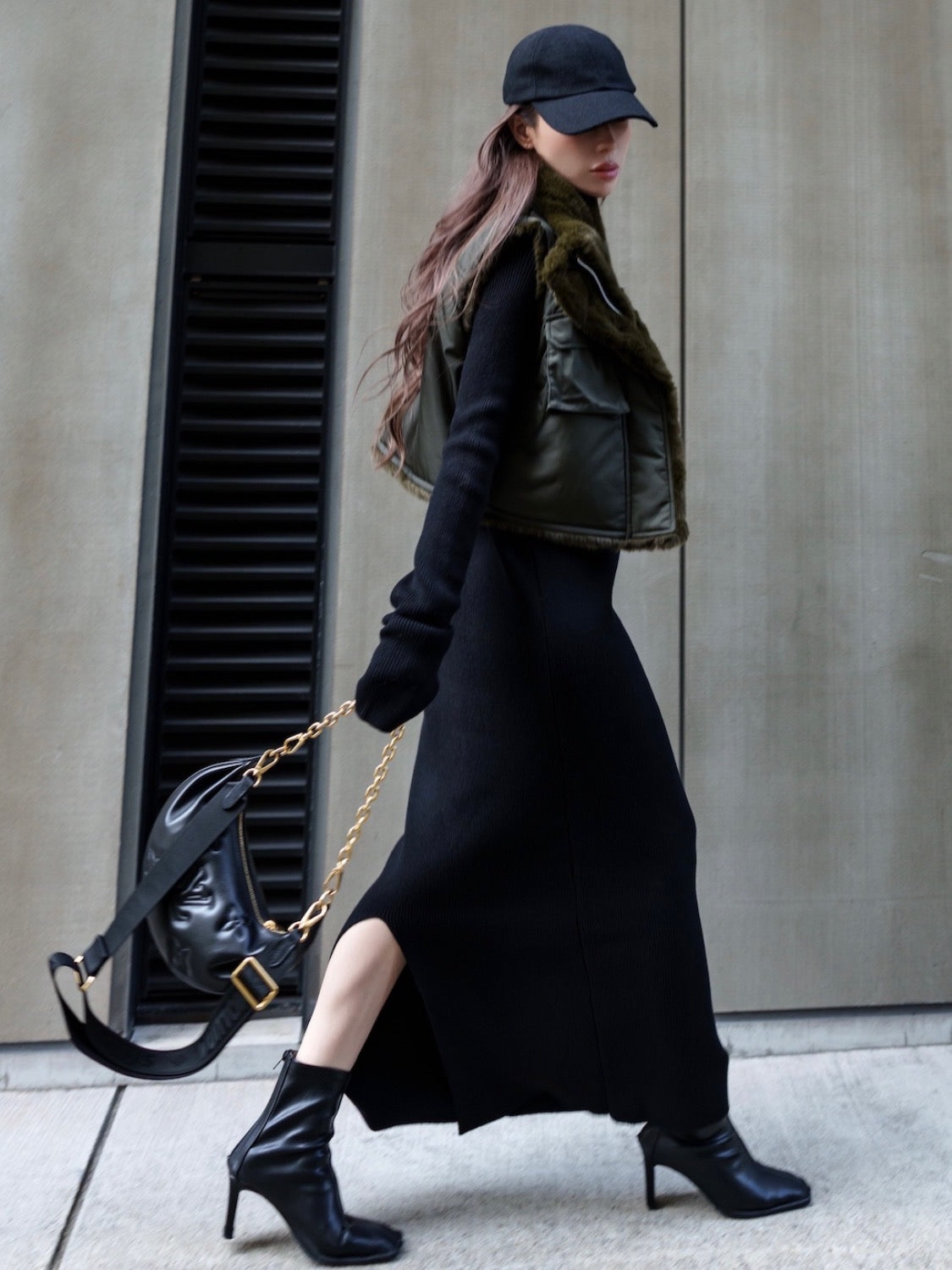 Eco-leather スクエア ショートブーツ