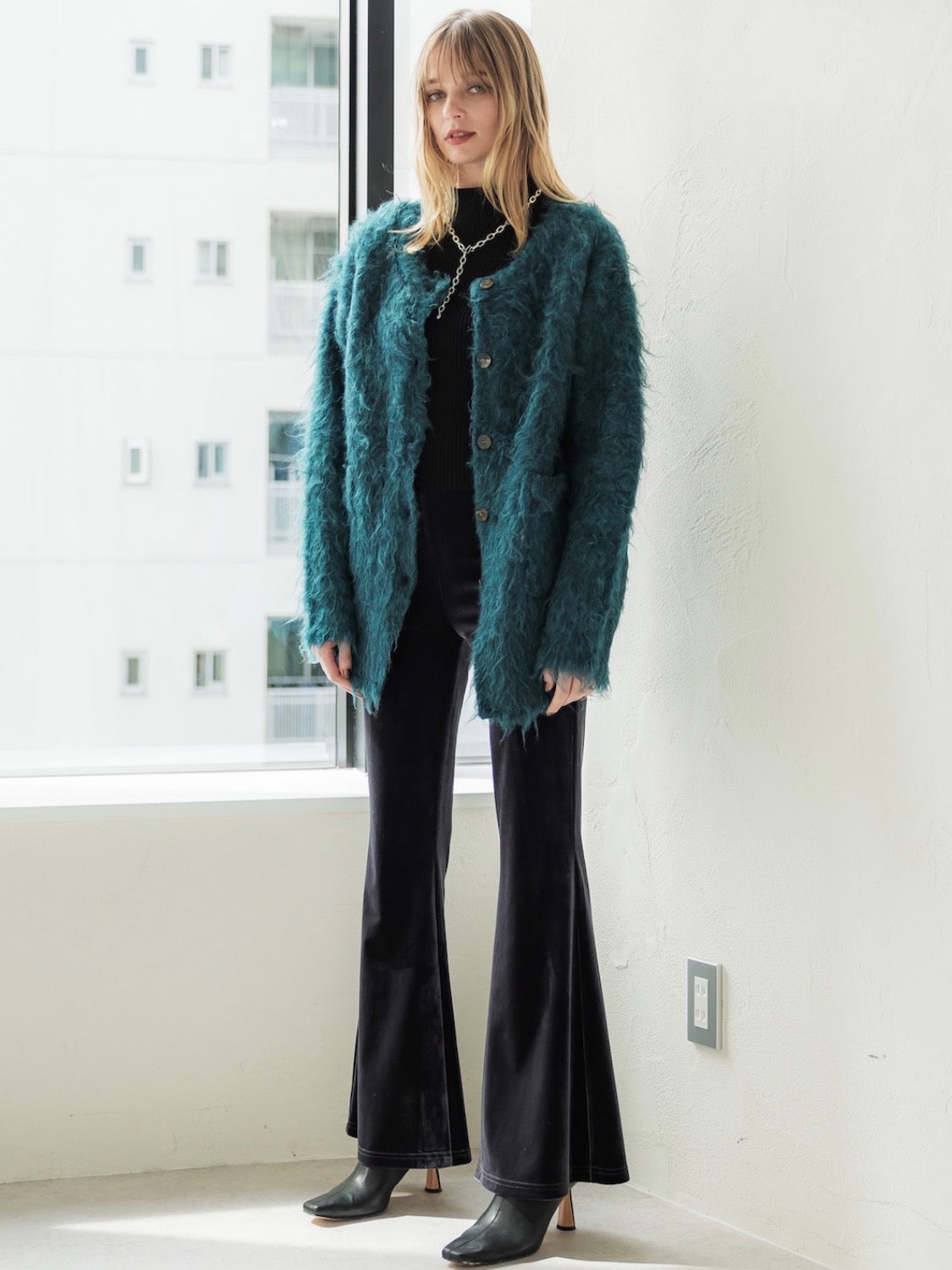 Wool Fur Cardigan