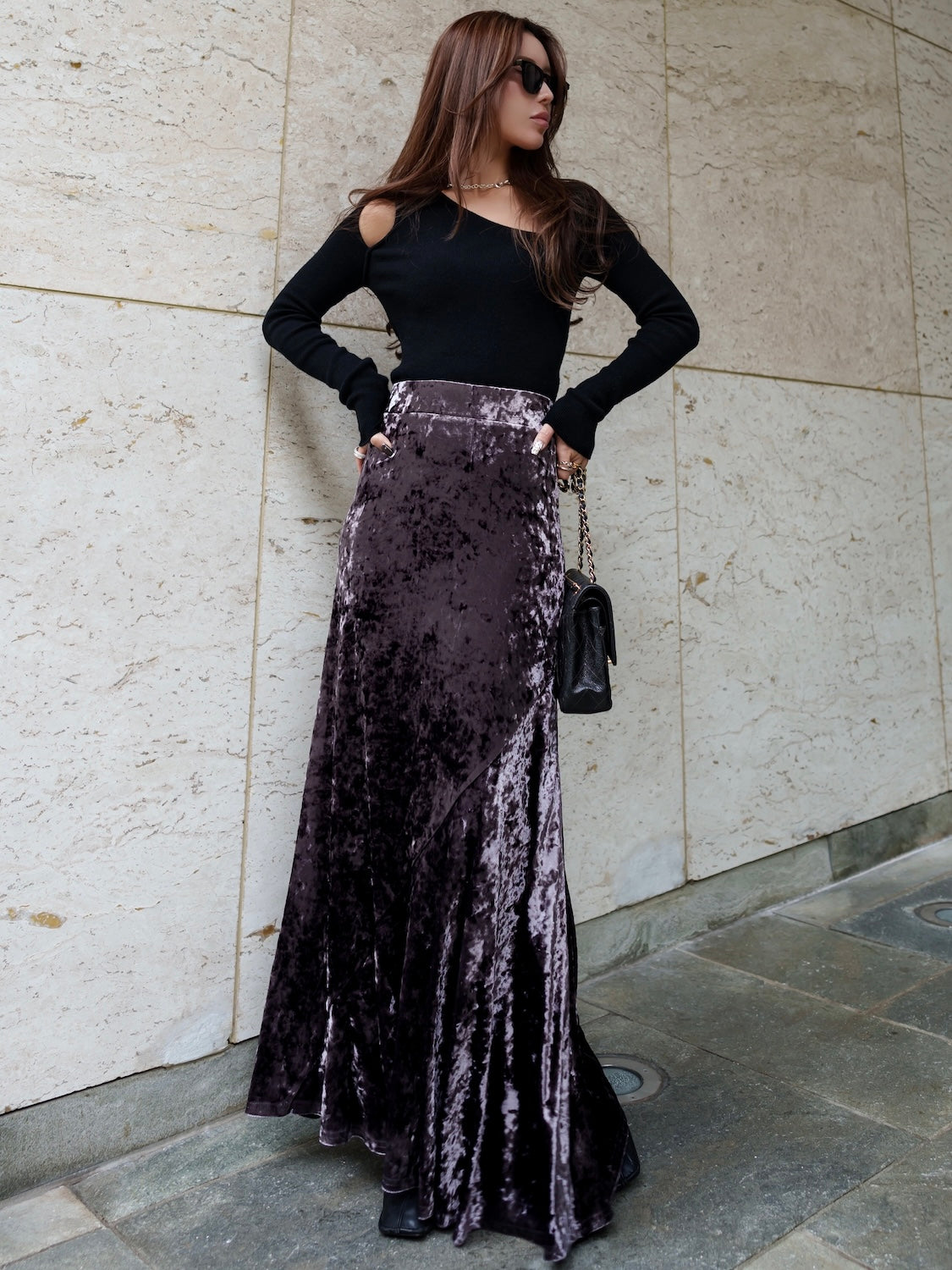 Asymmetrical Long-sleeve Knit