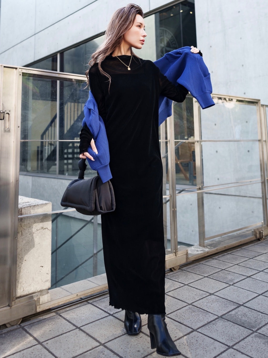 チュールフロッキー シアー One-piece