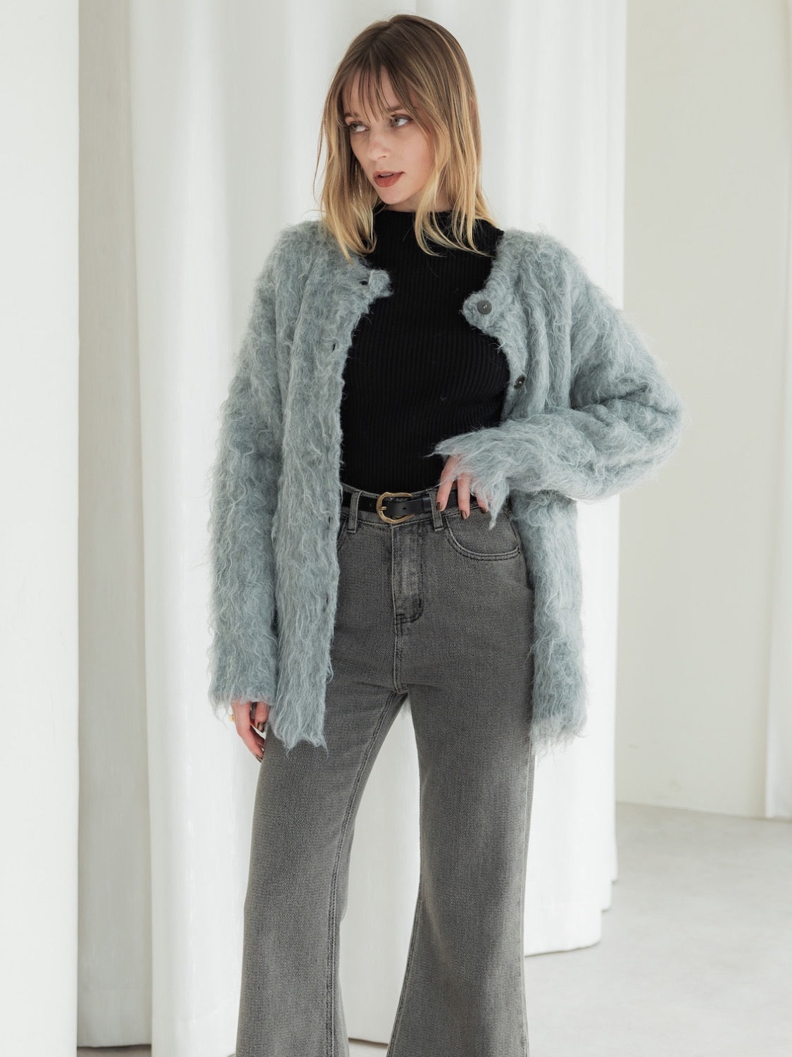 Wool Fur Cardigan