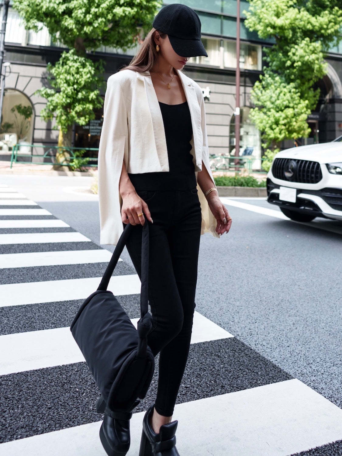 Wool twill short jacket