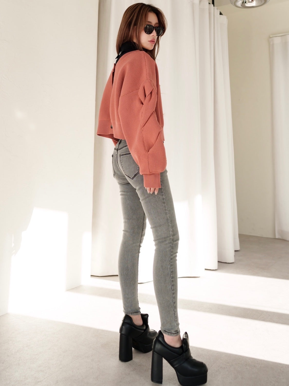 2way sleeve design cardigan