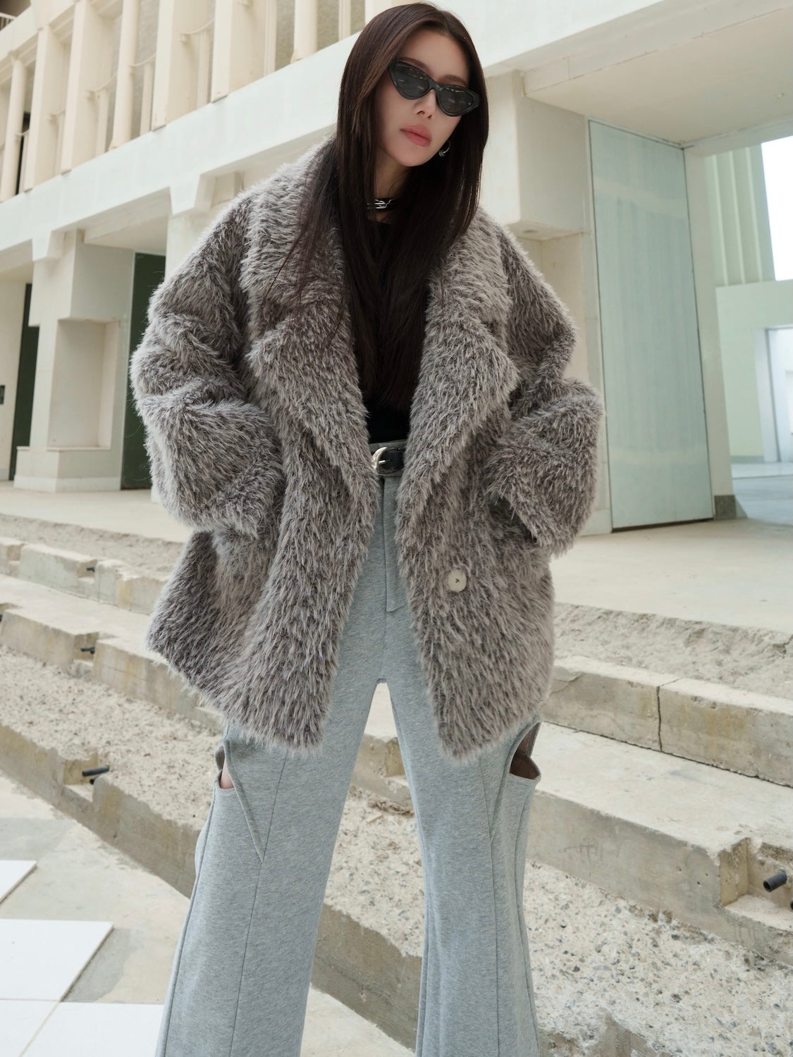 Suede ボンディング Fur コート