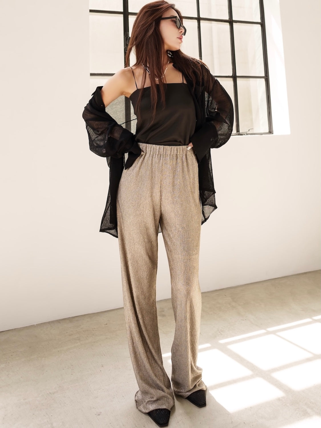 Summer KNIT sheer blouse