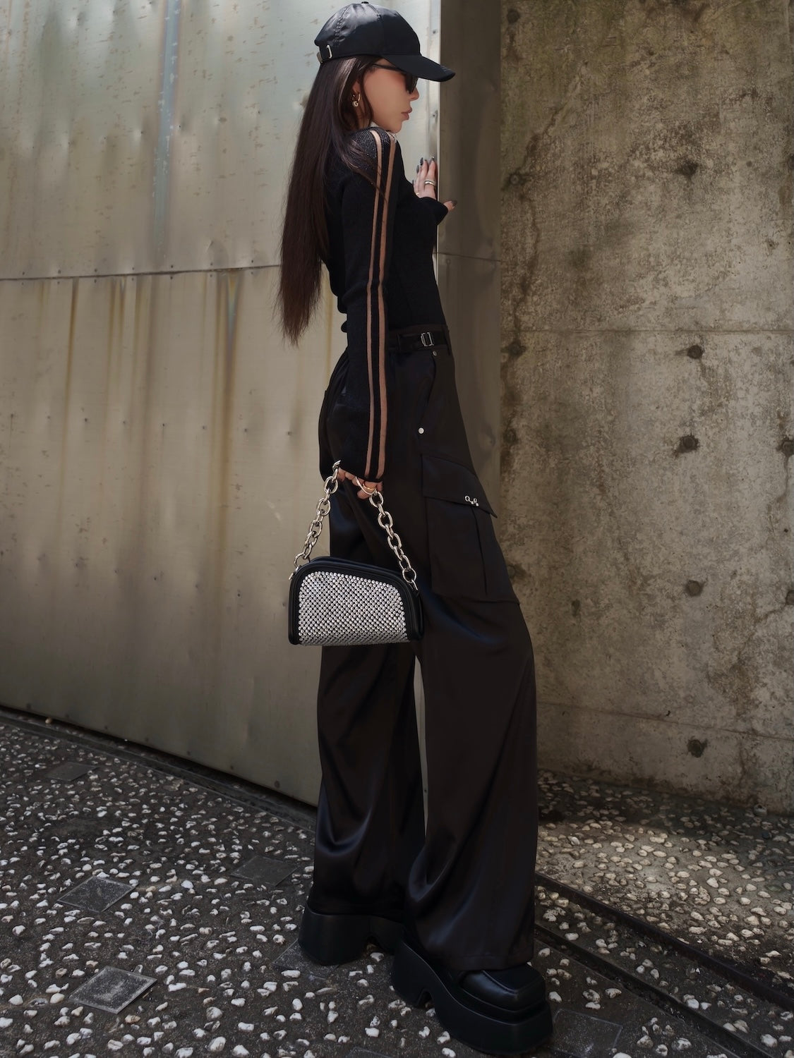 シアー Double ライン ラメニット