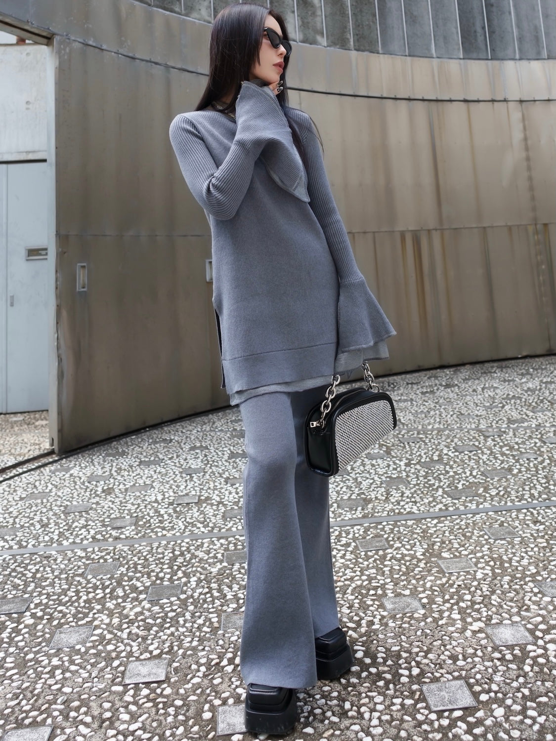 Sheer レイヤーカフス KNIT セットアップ