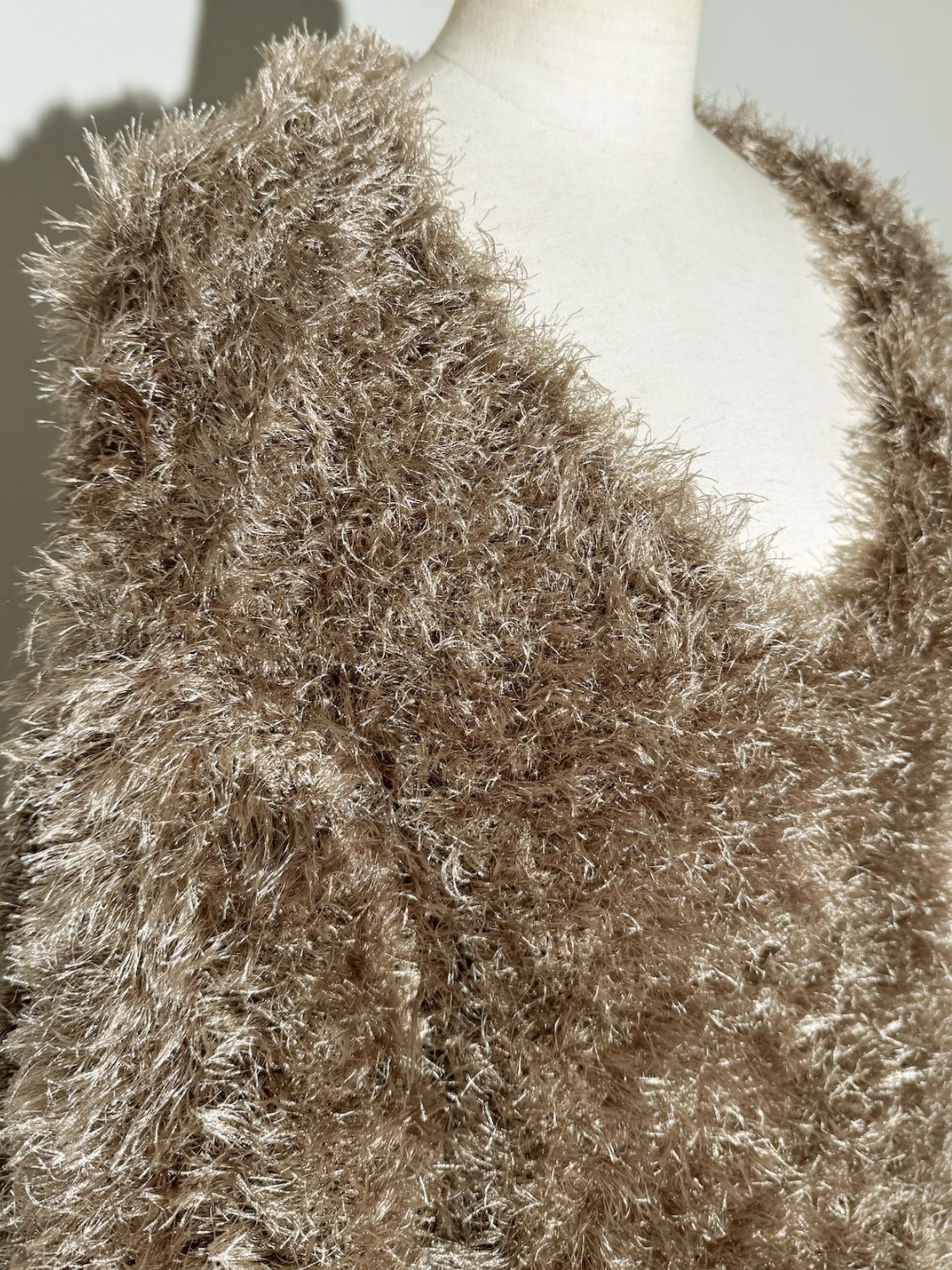 Vネック シャギーKNIT&マフラー Set