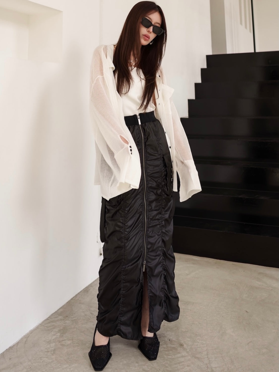 Summer KNIT sheer blouse