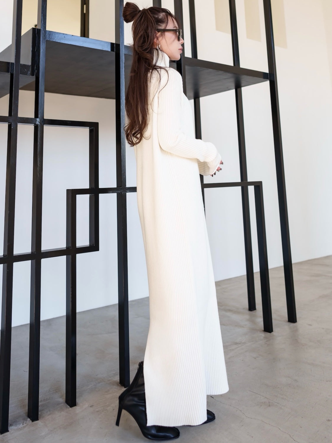 Decollete Cutout Knit Dress