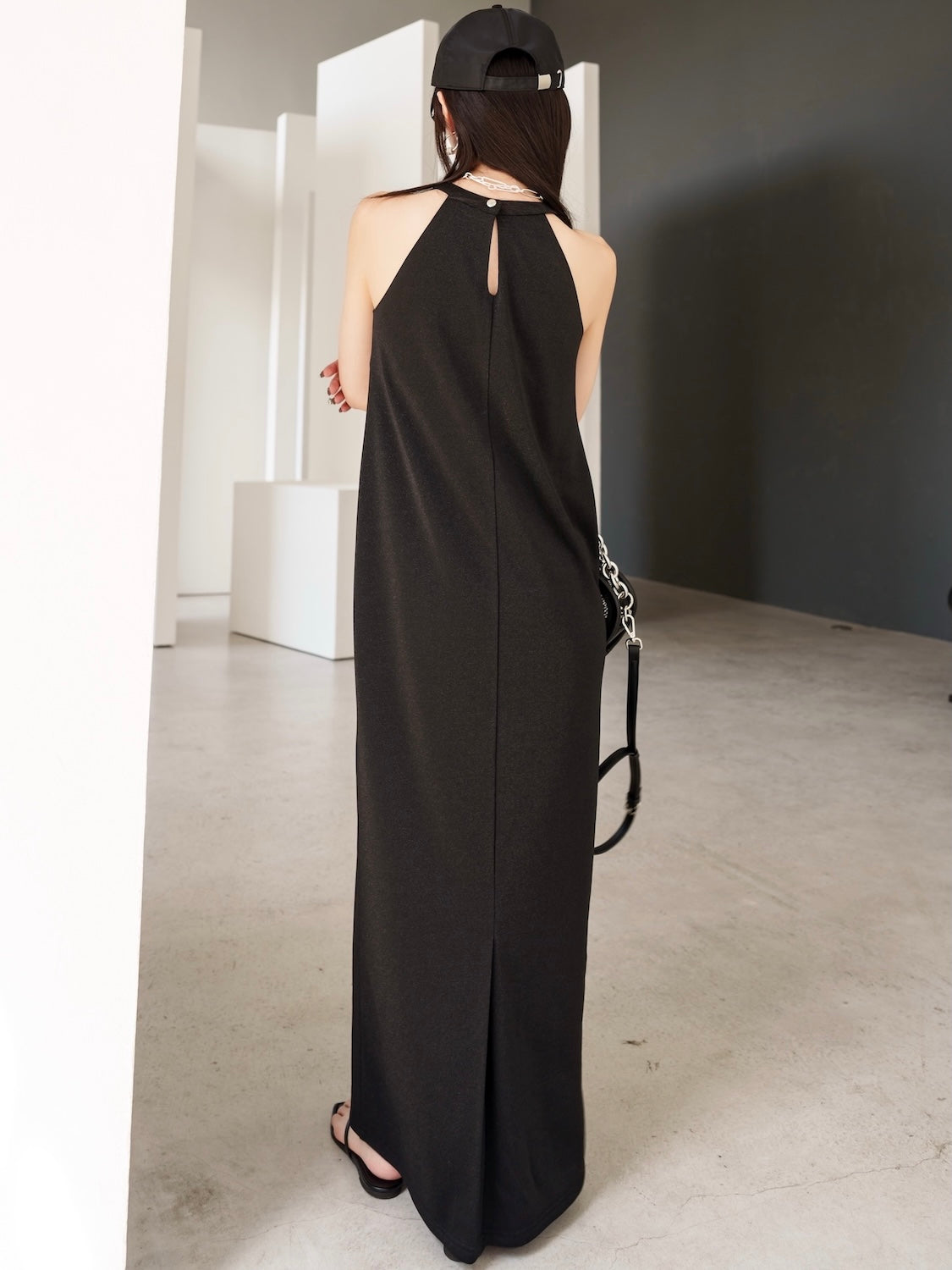 Basic ラメ カットソー ワンピース