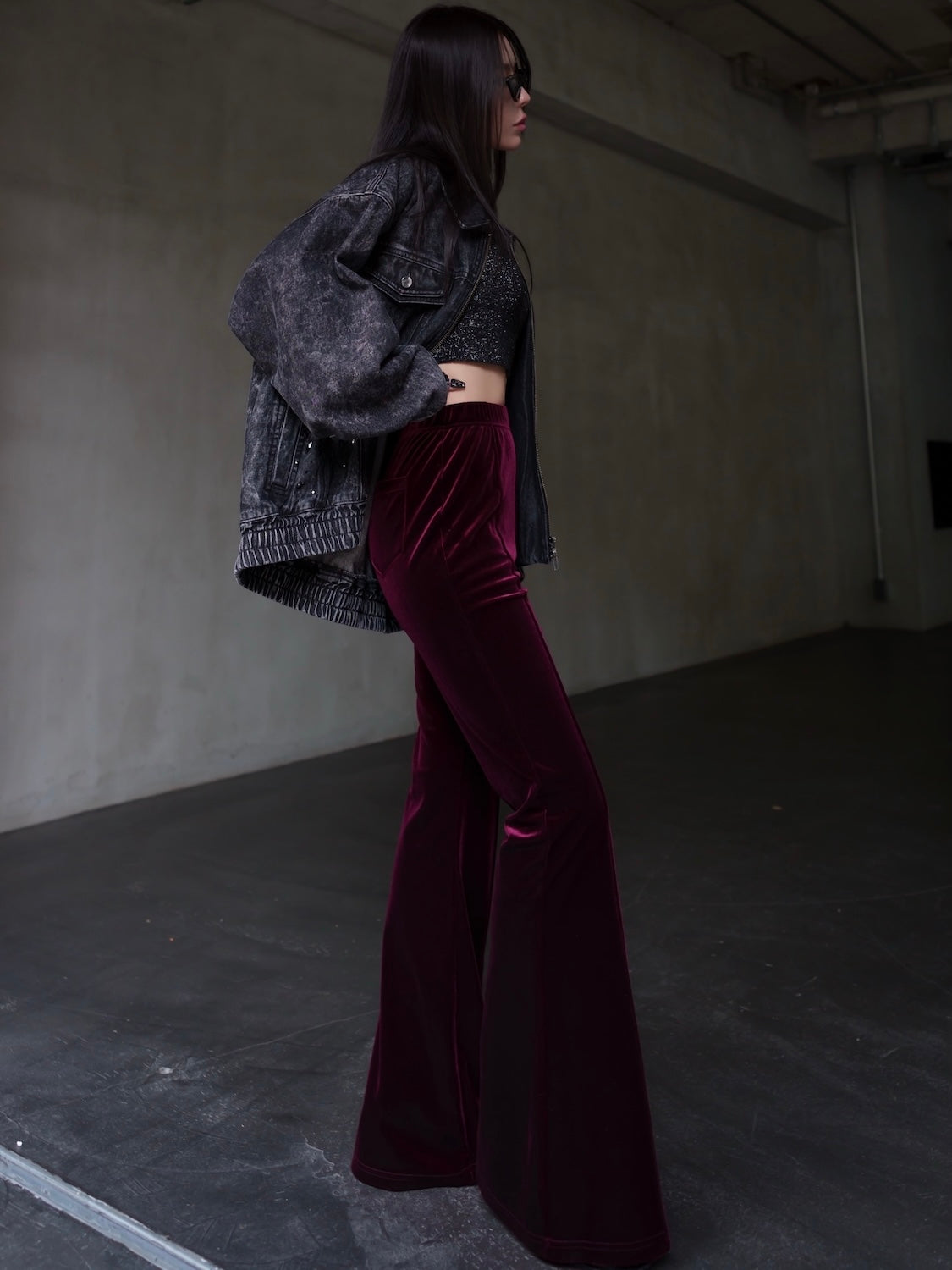 Relax フレア ベロアパンツ