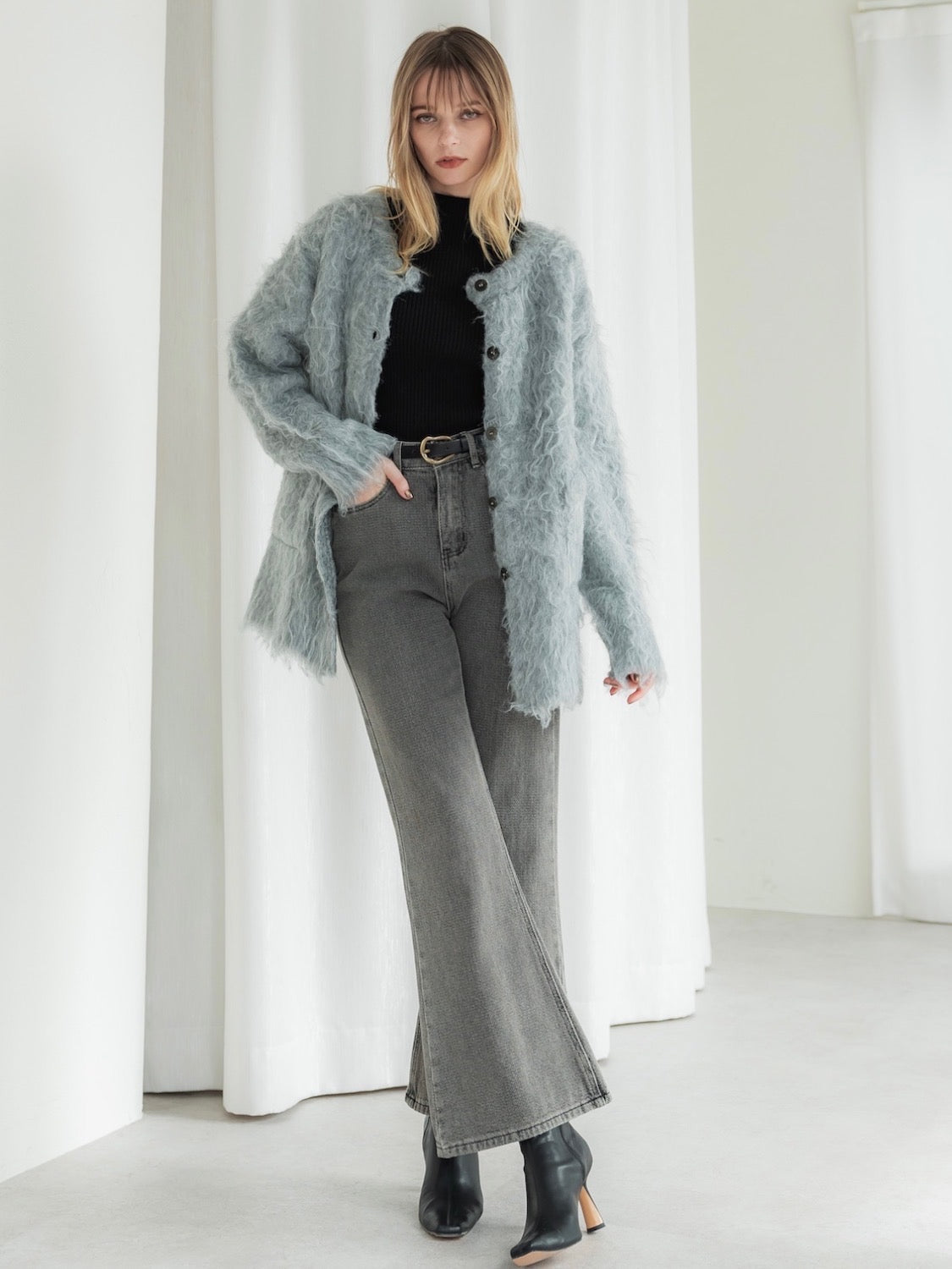 Wool Fur Cardigan