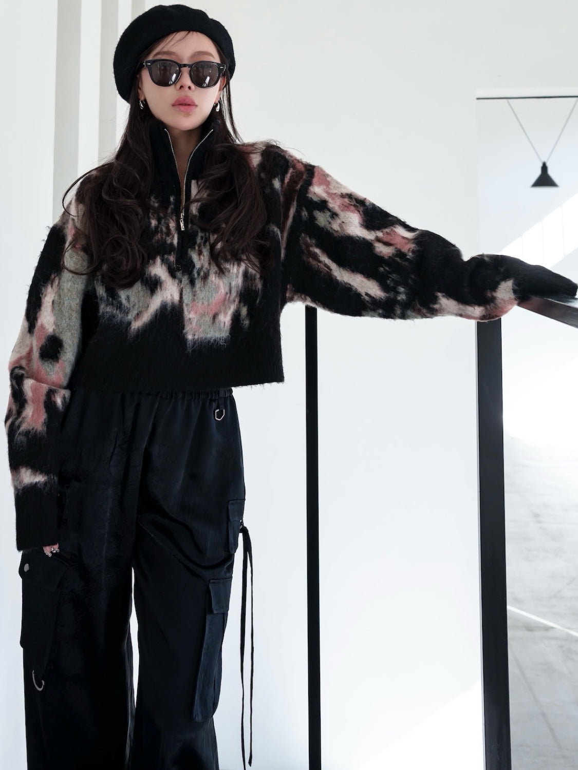 Multi Color ジャガード Zip ニット
