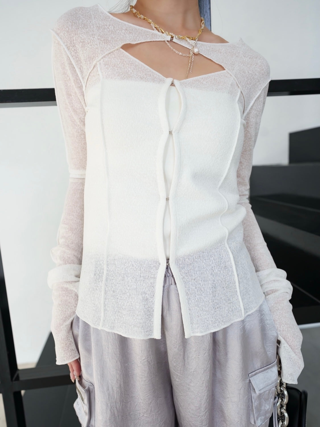 Ensemble-like cardigan and top