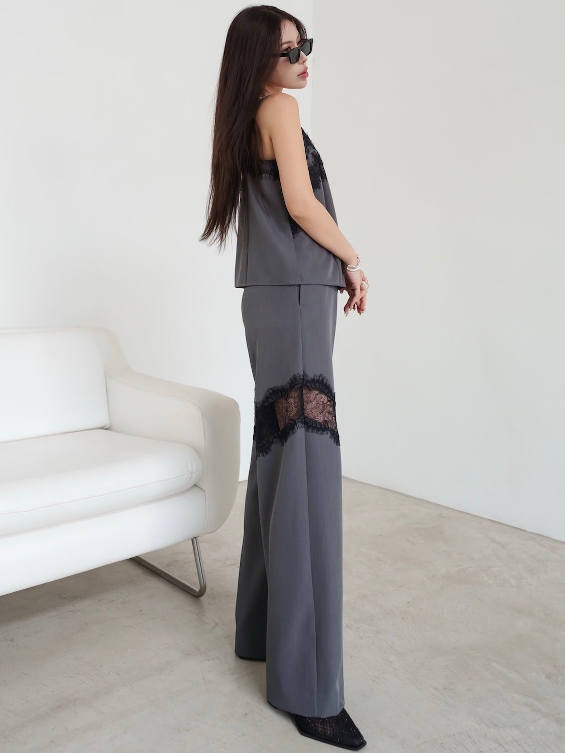 Lace Switch Wide Slacks