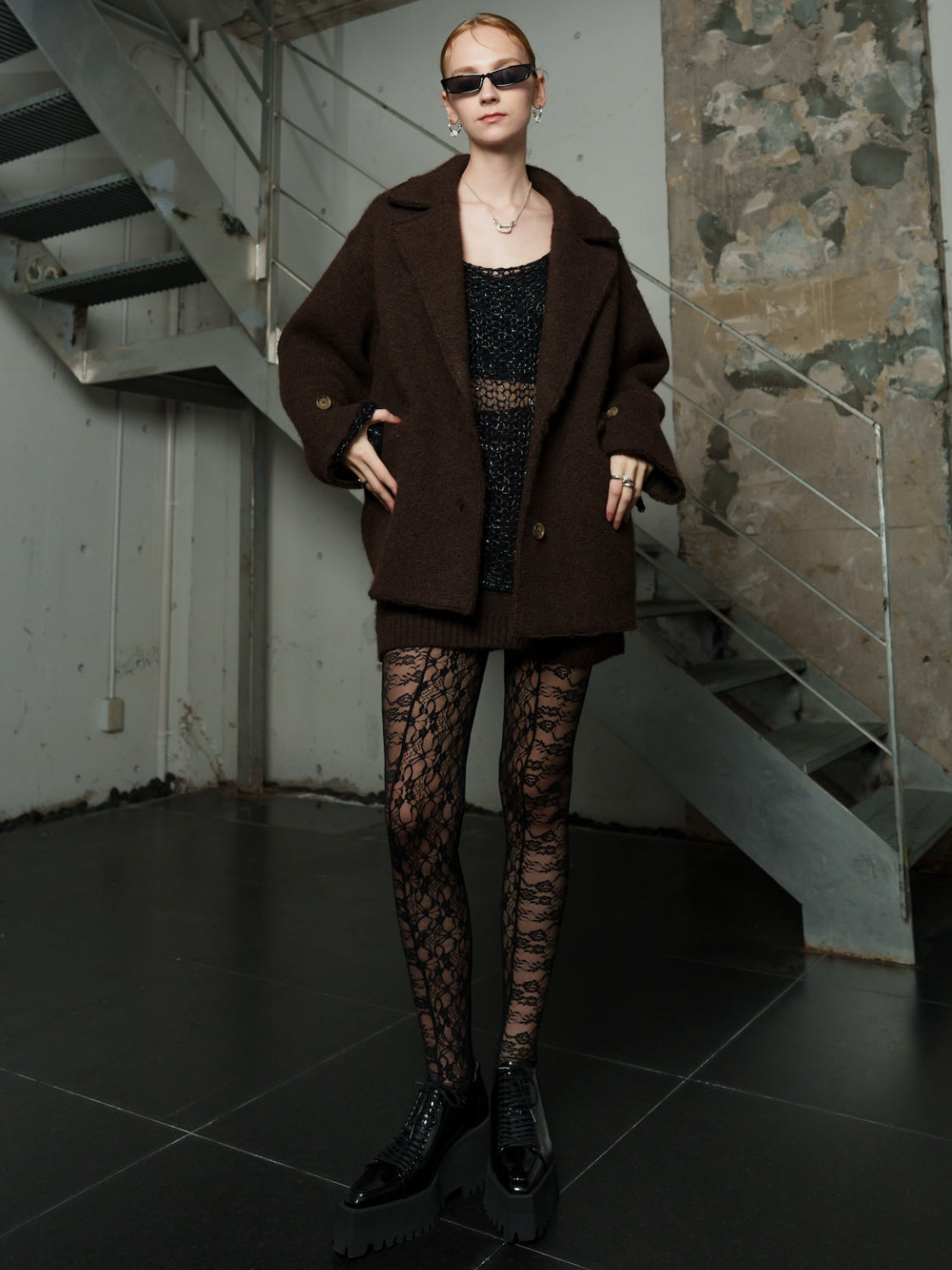 メルトンライク KNIT オーバーコート