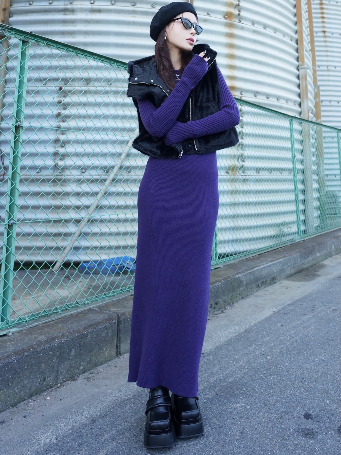 レイヤーライク Rib KNIT ワンピース