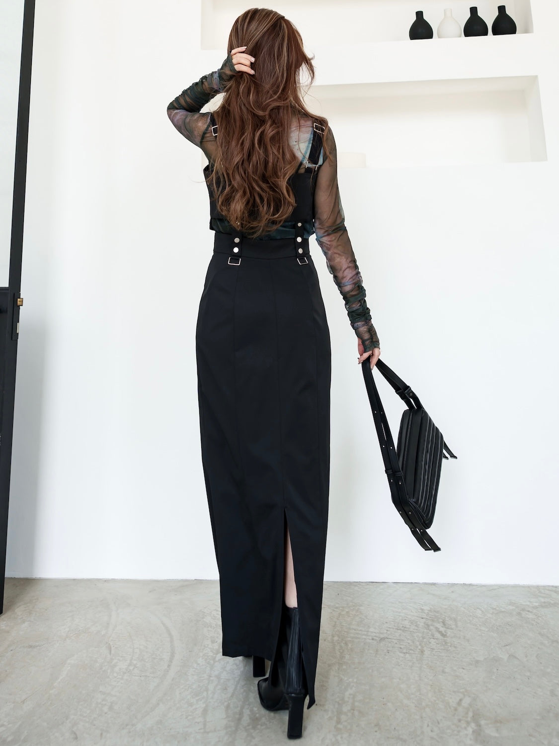 Eco-leather スクエア ショートブーツ