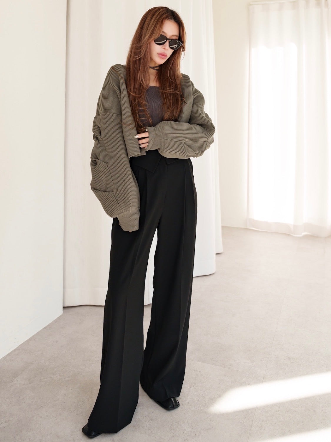 Design Waist Wide Pants