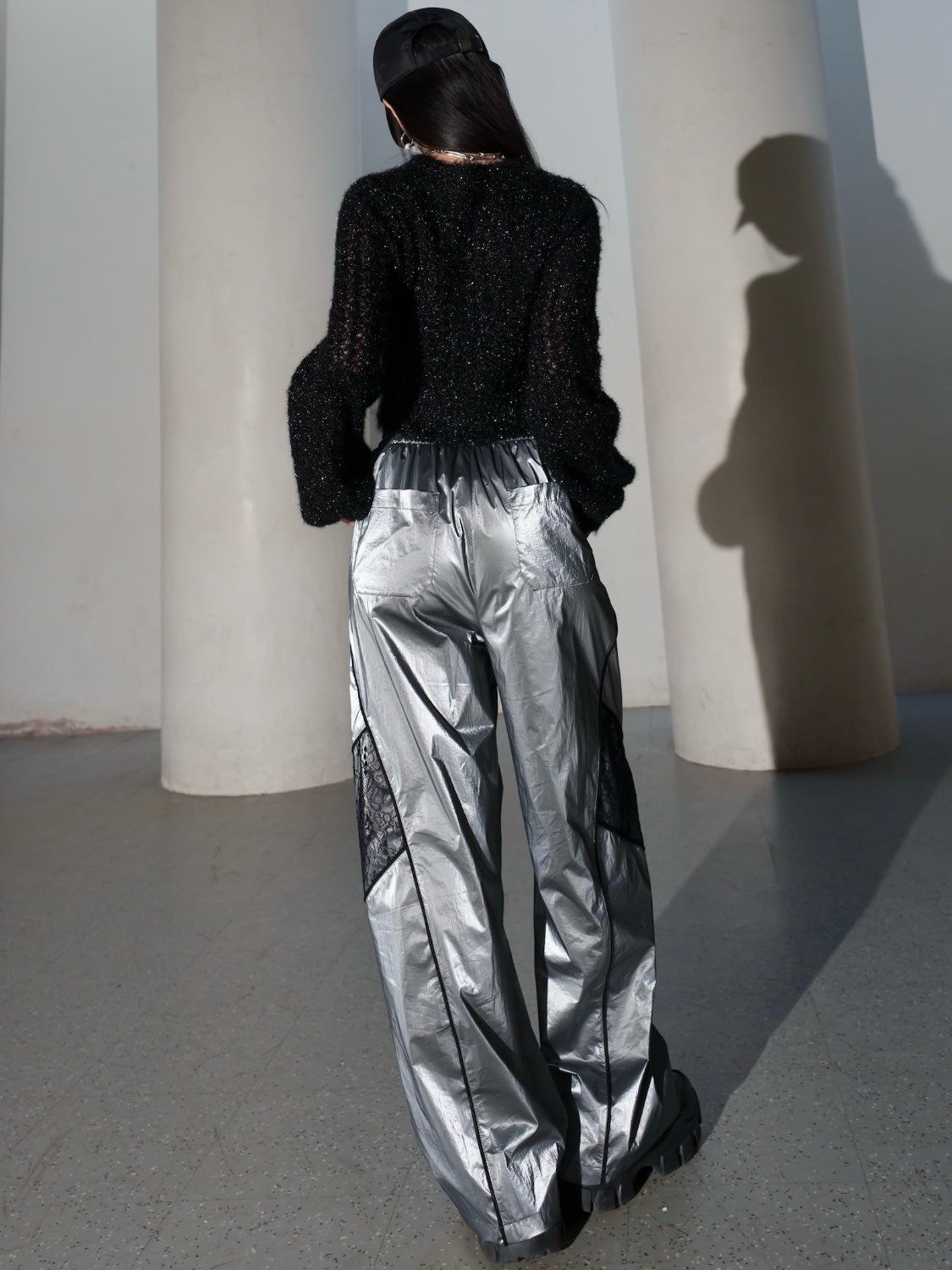 Cropped ラメ KNIT トップス