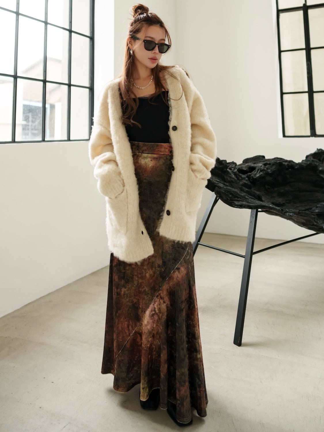 MODEL:159cm<br>COLOR:クリーム