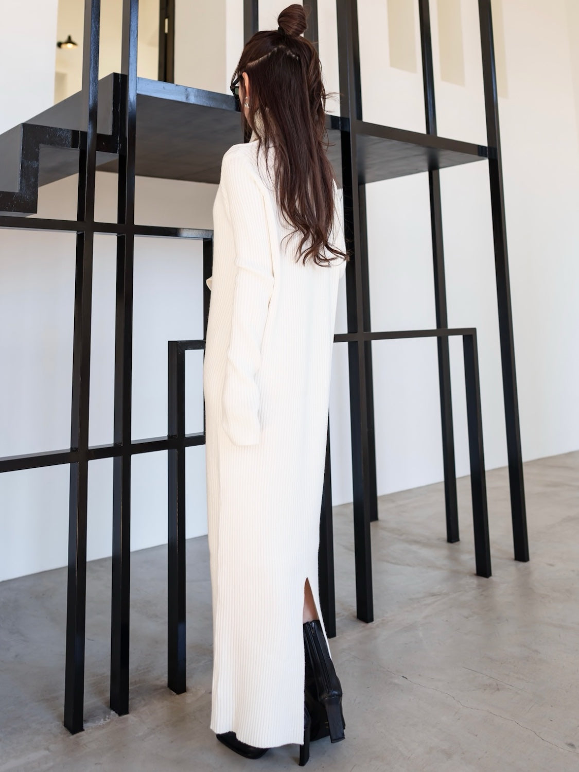 Decollete Cutout Knit Dress
