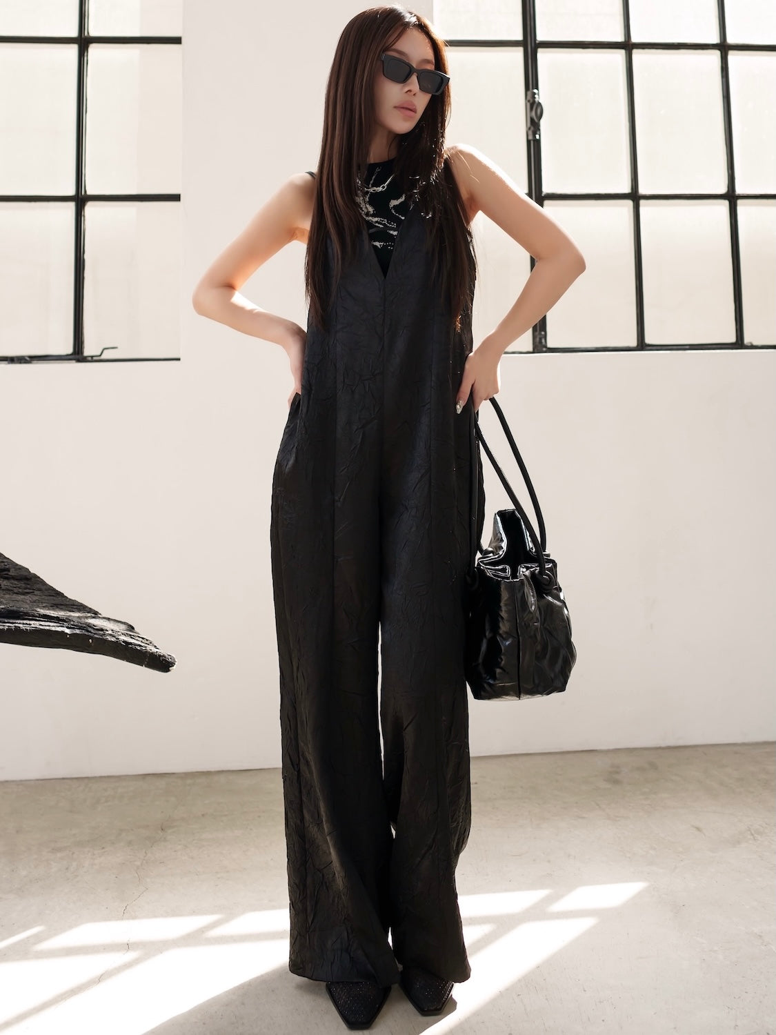 Glossy Washer Satin Romper