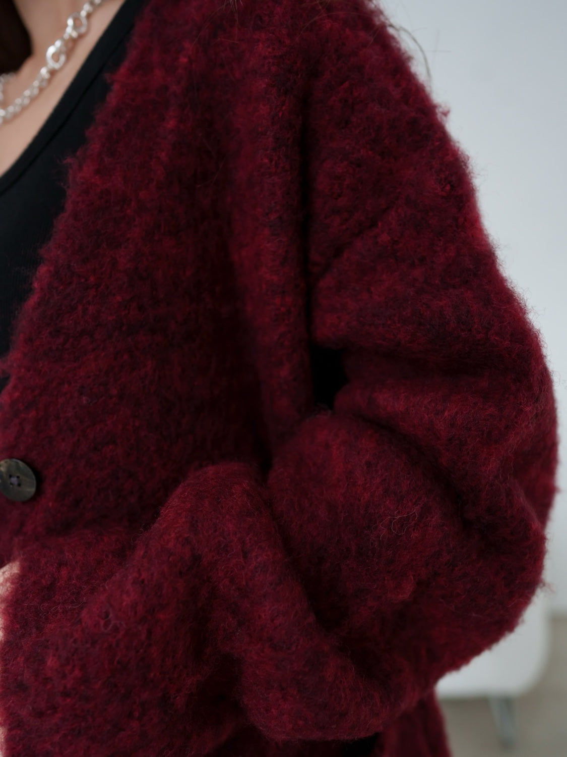 Fluffy ミックスヤーン Wool カーディガン