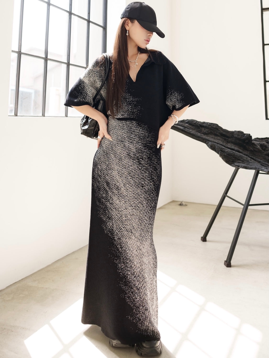 グラデーション ラメ KNIT スキッパー Set-up