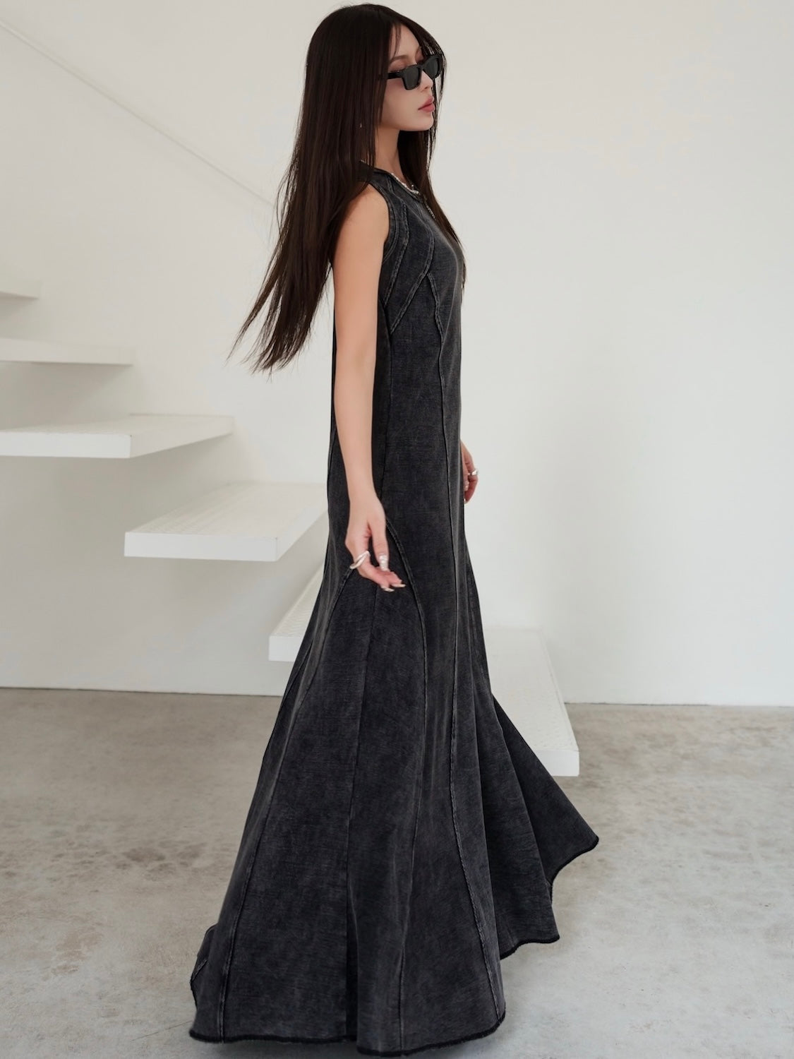 ピグメント Rib フレア ワンピース