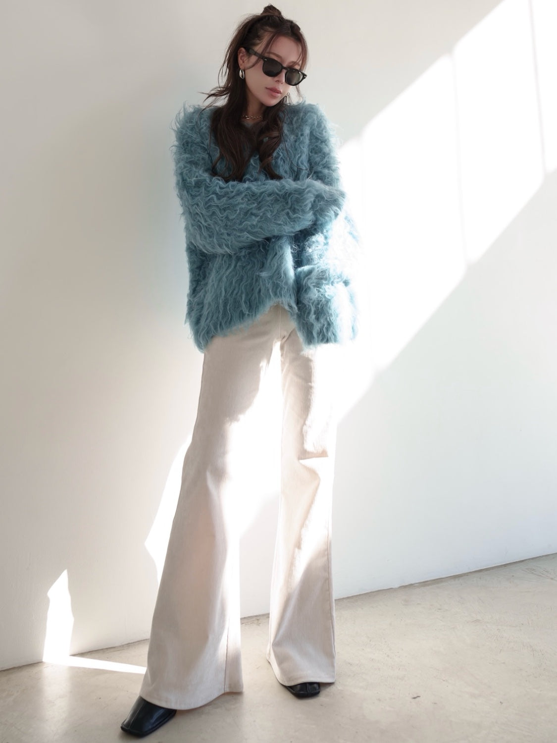 MODEL:159cm<br>COLOR:ブルーMIX