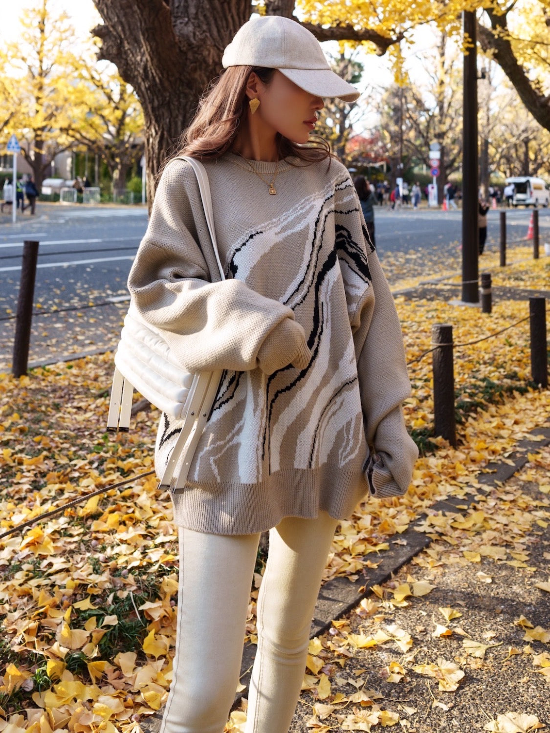 Marble Long-sleeve Pullover