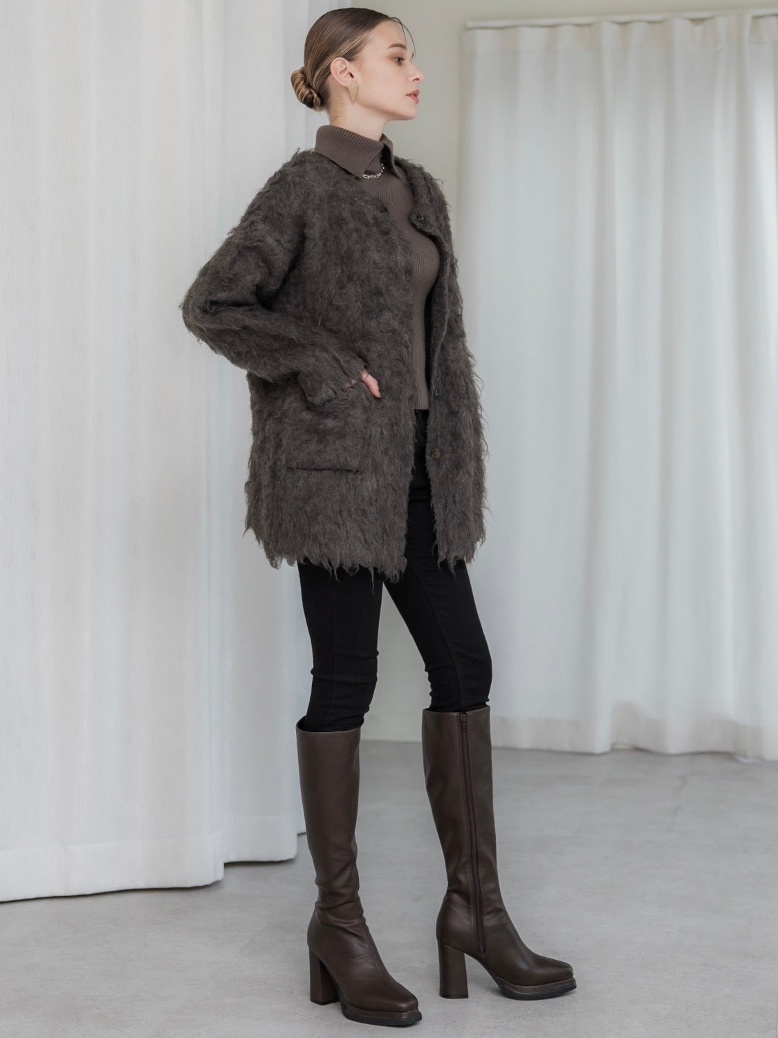 Wool Fur Cardigan