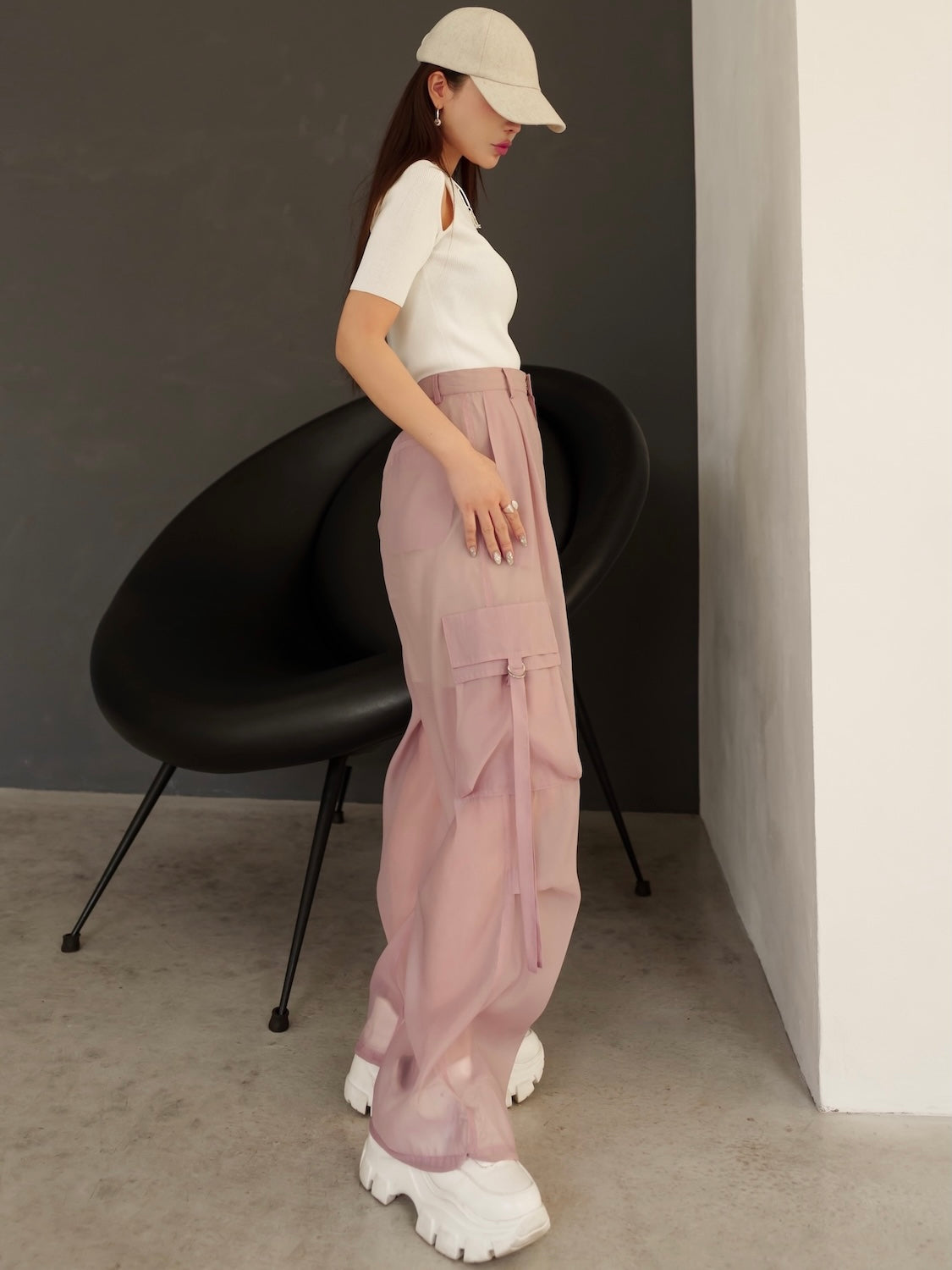 Asymmetrical short-sleeve knit