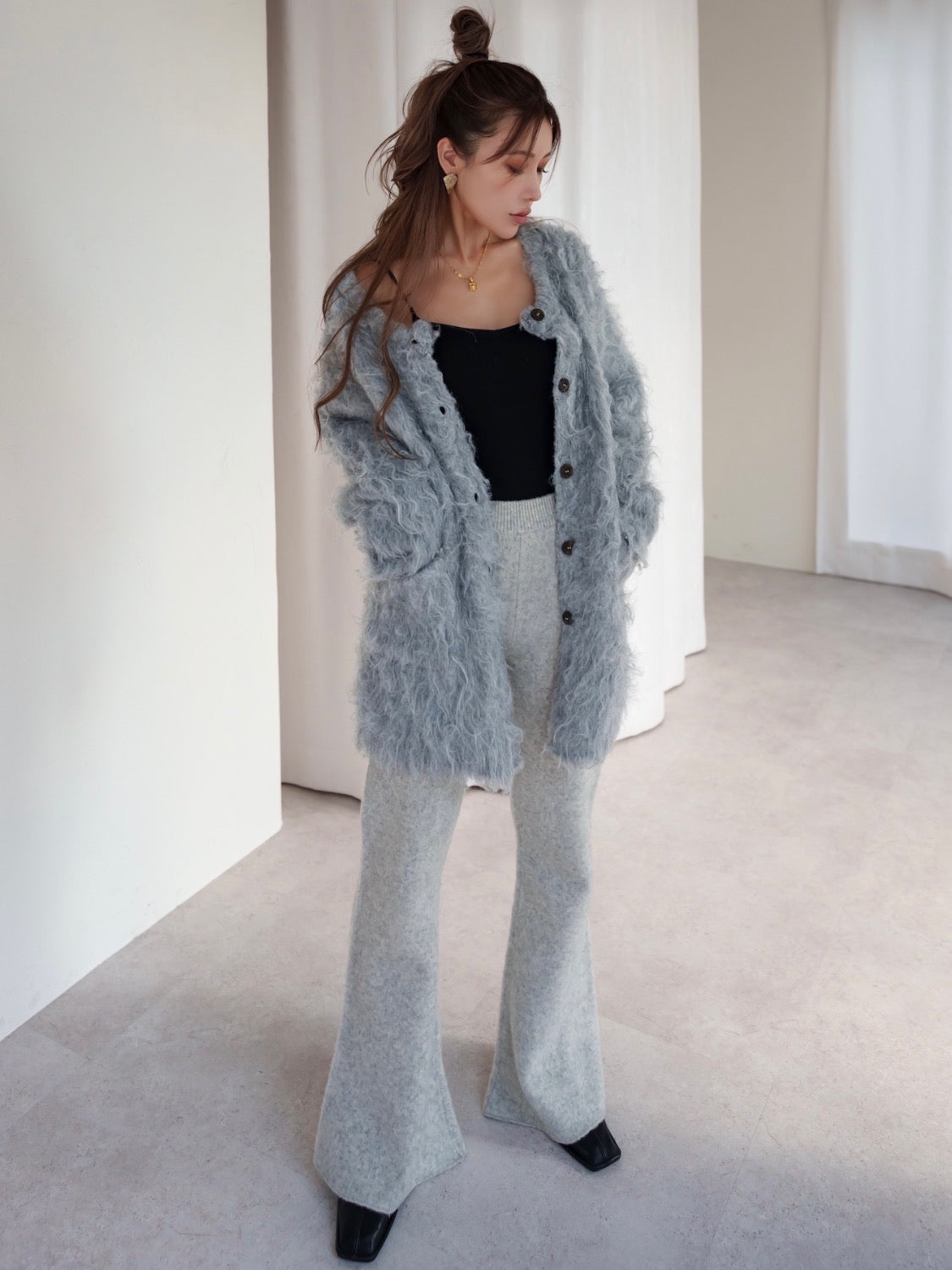 Wool Fur Cardigan